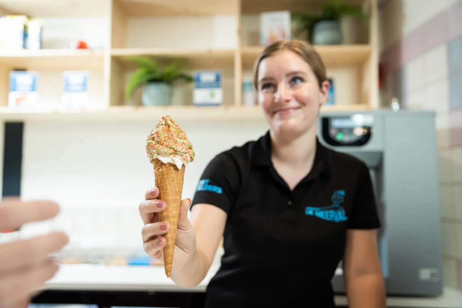 Vers softijs met spikkels